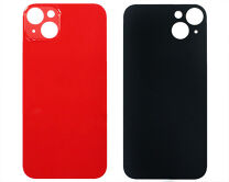 Задняя крышка (стекло) iPhone 14 Plus (c увел. вырезом) красная 1 класс